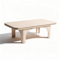 Wooden coffee table for living room with rounded edges 120 x 60 x 45cm