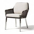 Outdoor wicker chair with aluminum frame and soft cushion 60 x 60 x 80cm