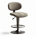 Adjustable bar stool in gray fabric with a chrome base and a height of 40 x 40 x 90cm