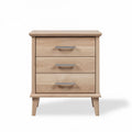 Wooden nightstand with three drawers in natural finish 40 x 35 x 50cm
