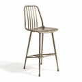 Metal bar stool with a minimalist design and backrest 40 x 40 x 100cm bronze color