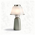 Table lamp with geometric base and frosted glass shade 16 x 16 x 30cm