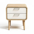 Wooden nightstand with two drawers and minimalist design 50 x 40 x 50cm