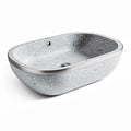 Stone resin rectangular sink in light gray 50 x 30 x 15cm with overflow