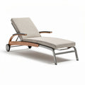 Outdoor adjustable lounge chair with aluminum frame and soft fabric in grey
