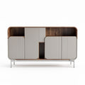 Modern wooden sideboard with gray doors for living room storage 80 x 40 x 75cm